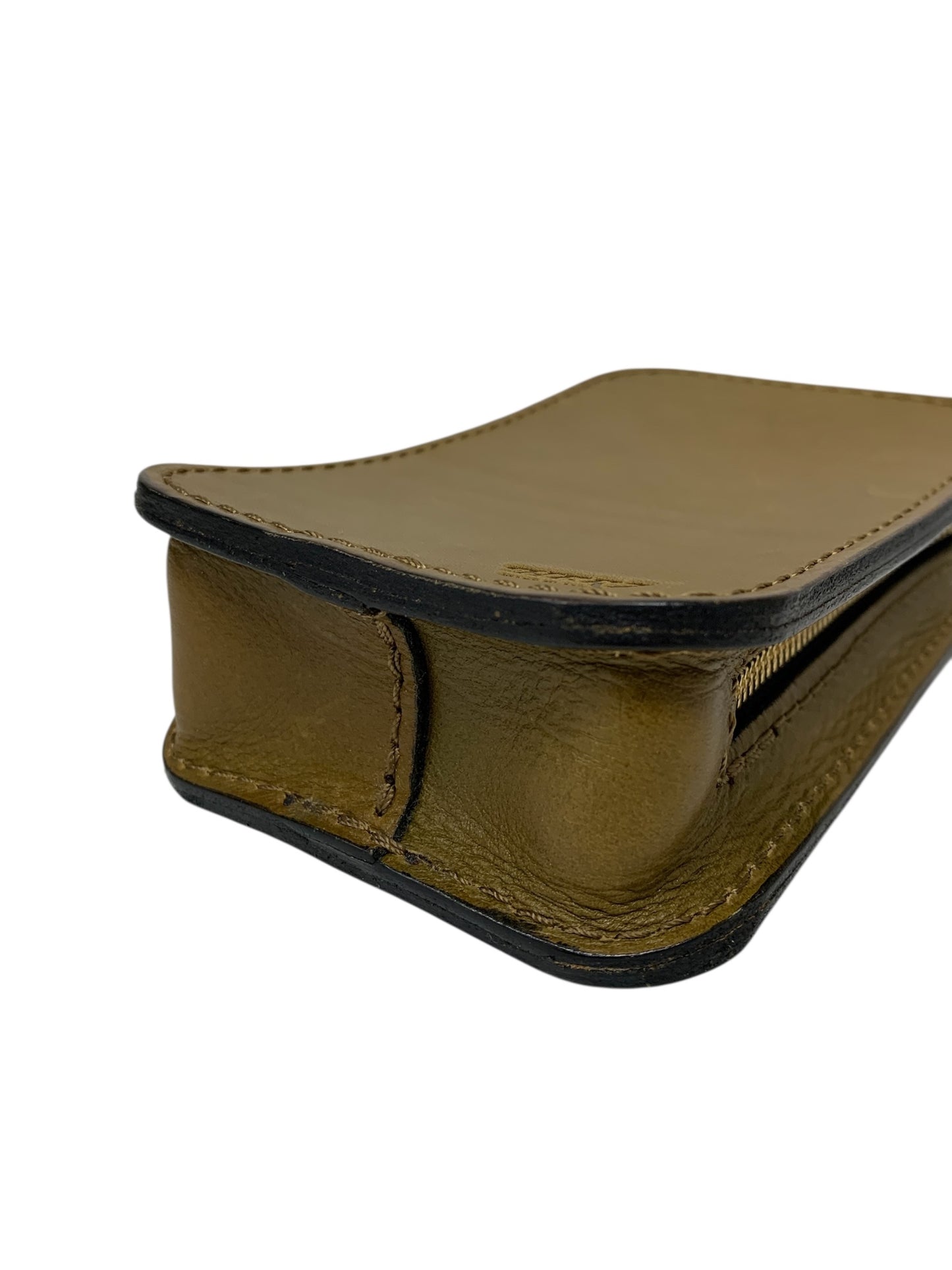 ヘルツ 前ポケット付ベルトポーチ・横型 ウエストバッグ ブラウン ラティーゴ ハードレザー ITJ1YUQEN38P