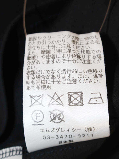 エムズグレイシー 115308 カットソー 38 ブラック フラワーモチーフ 刺繍 IT2KZD4V0IA0