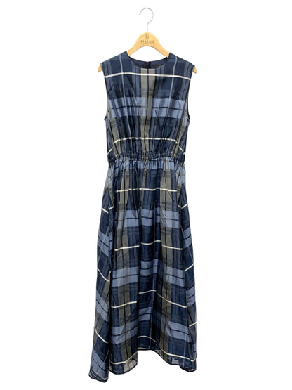 エブール シアーチェックオーガン 3510300513 ワンピース 38 ブルー ITPJTZTCL5BM 【SALE】