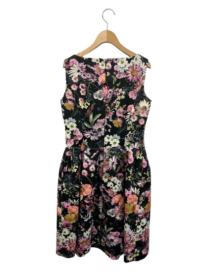 エムズグレイシー Autumn flower Dress 811501 ワンピース 40 ブラック サテン フラワーモチーフ IT3IJB24BQTC 【SALE】