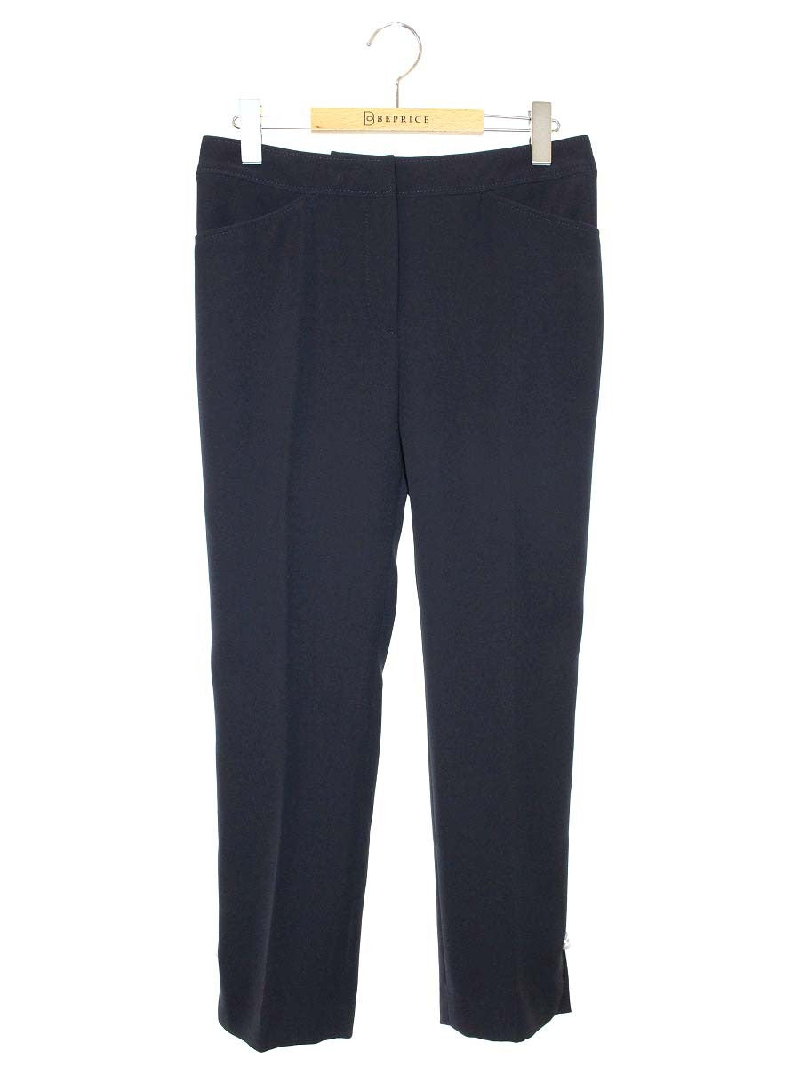 エムズグレイシー 516112 パンツ 38 ネイビー スリット パール ITGZCYSH2DF0