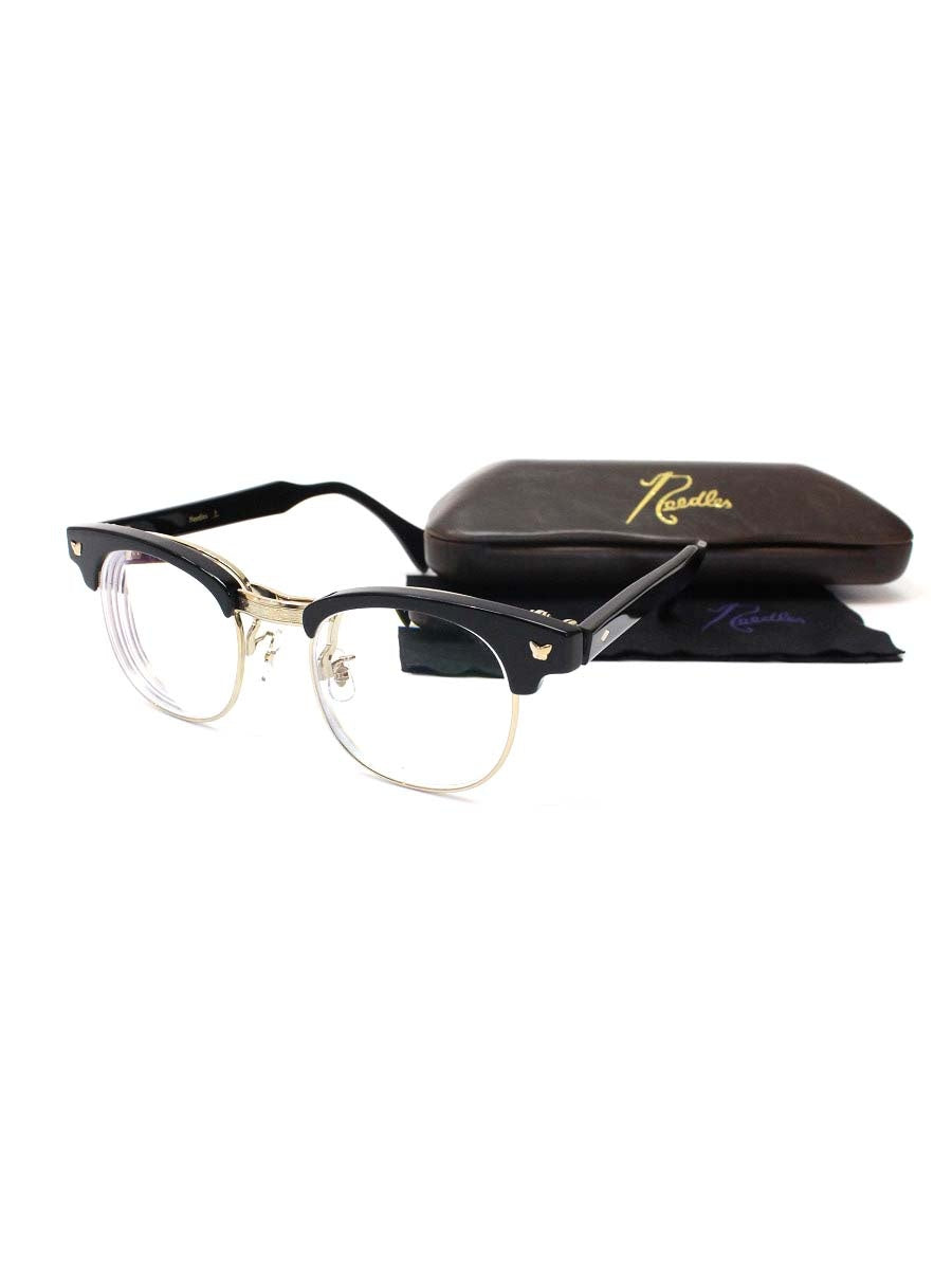 ニードルズ PAPILLON GLASSES - SAMUEL メガネ ブラック 跳ね上げ式 フルリム ボストン ITKUD85G7H6Q