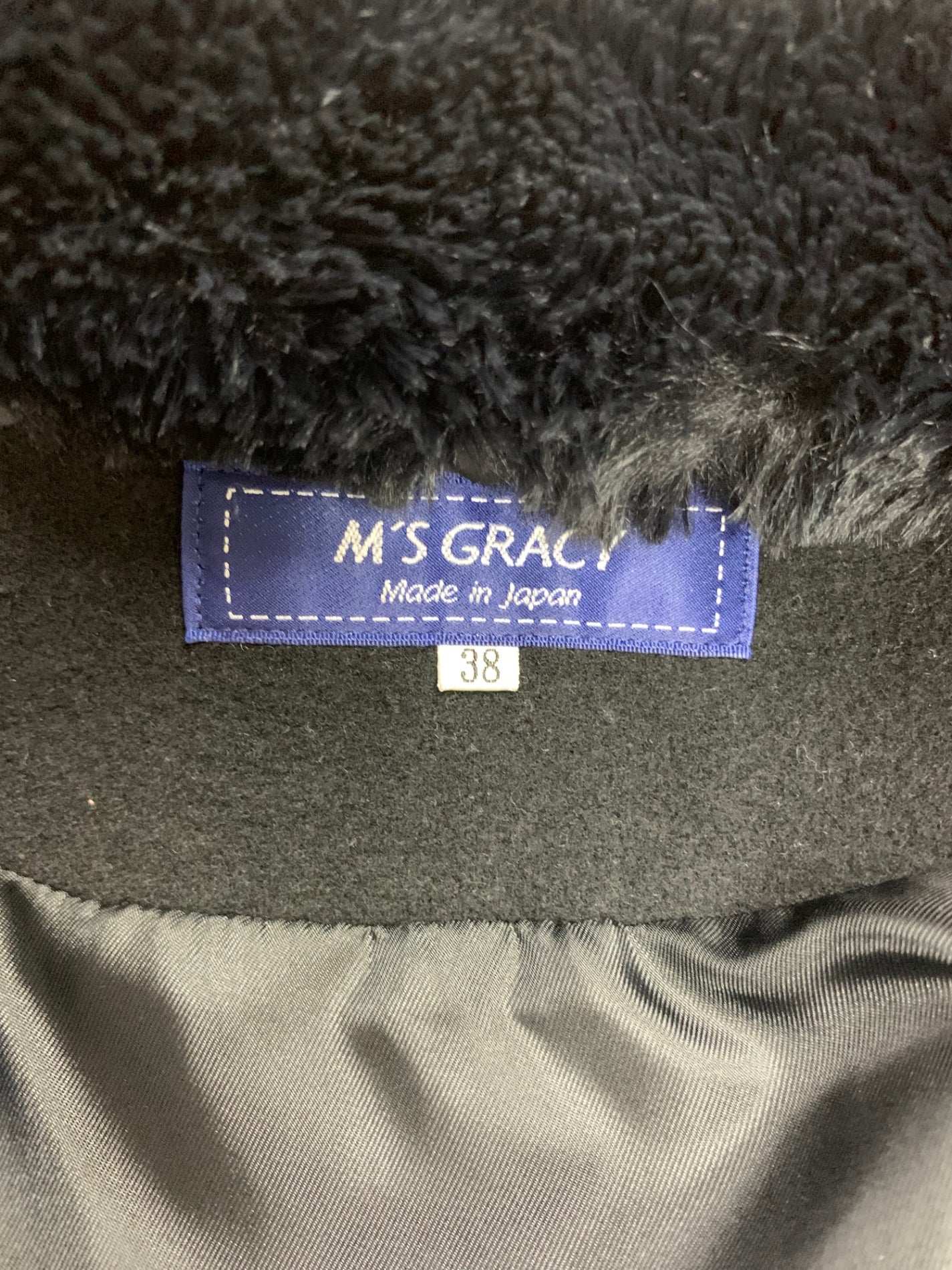 エムズグレイシー Ribboned Poncho 914524 ポンチョ 38 ブラック ITHOXQNA5II8