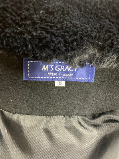 エムズグレイシー Ribboned Poncho 914524 ポンチョ 38 ブラック ITHOXQNA5II8