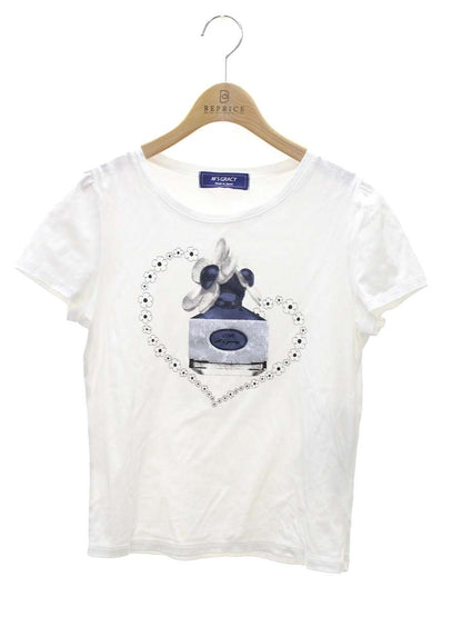 エムズグレイシー 015113 Tシャツ カットソー 38 ホワイト 香水ボトル スパンコール IT0K9VX5PC73