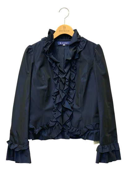 エムズグレイシー 224505 ジャケット 38 ネイビー フリル ITA1NHIY6WO4