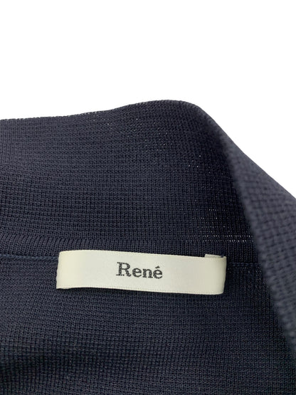 ルネ 6832160 ニットワンピース 34 ネイビー フロントジップ フェイクパール ITEGDLK3ESK4