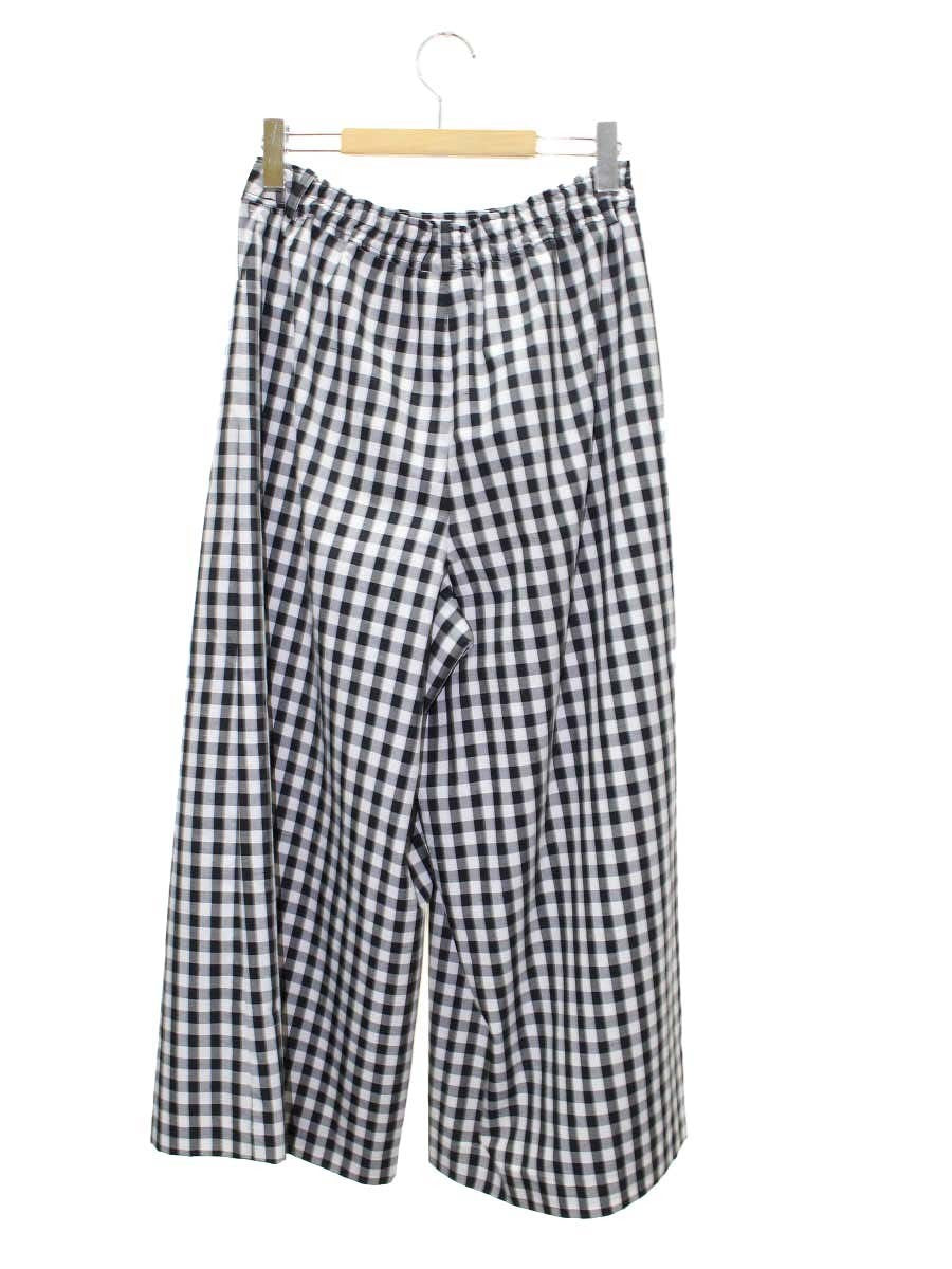エムズグレイシー 216307 パンツ 40 ブラック/ホワイト ギンガムチェック IT7Y6DUD72MK