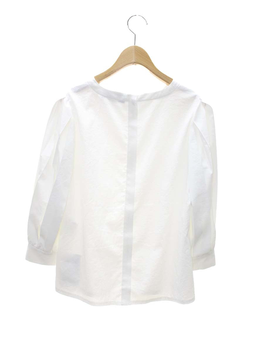 エムズグレイシー 110307 ブラウス 40 ホワイト 袖プリーツ ITBCGEQKMPB6