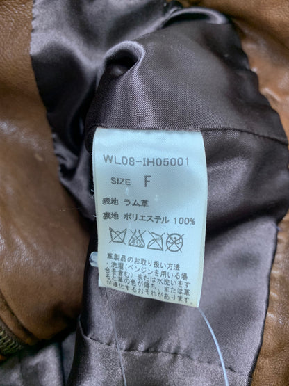 アーバンリサーチ WL08-IH05001 F ブラウン シングルライダース ラムレザー ジャケット ITUT1L590U8O