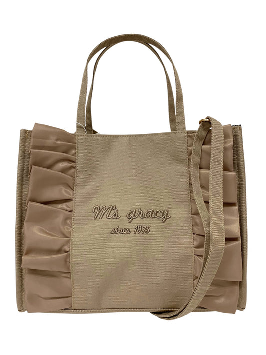 エムズグレイシー 594515 ハンドバッグ ベージュ フリル ITRNJYMYH6X0