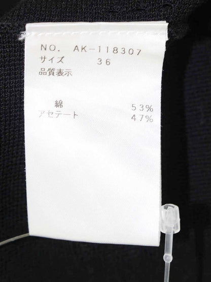 エムズグレイシー 118307 ワンピース 36 ブラック ニット ステッチ 半袖 IT2KF65XINZ8