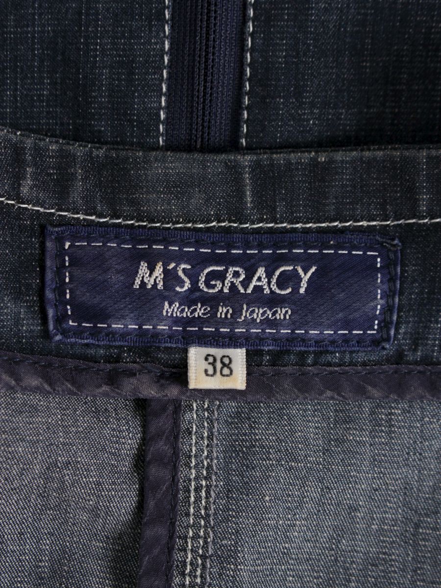 エムズグレイシー Zip Denim Jacket 914121 ジャケット 38 ネイビー