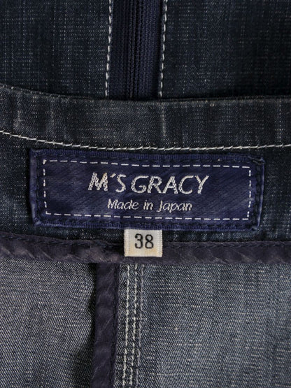 エムズグレイシー Zip Denim Jacket 914121 ジャケット 38 ネイビー デニム調 インディゴ ITEHL75LUZSW