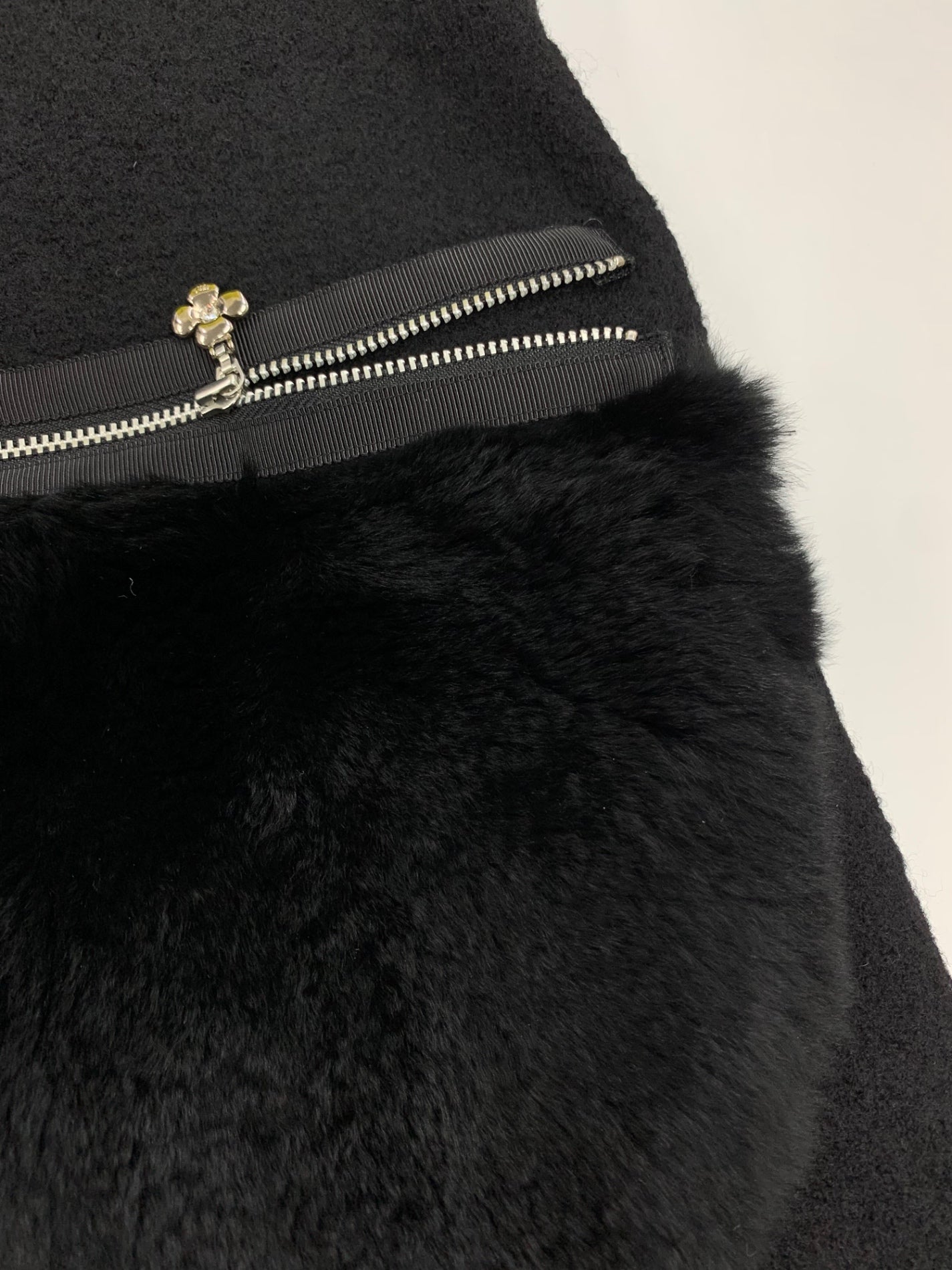 エムズグレイシー 728569 コート 38 ブラック ウール フード付き レッキスファー ITPIR9XCCWK4