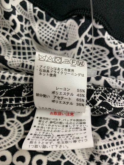 レオナールファッション 0177215 ワンピース 38 ブラック フラワープリント リブニット 切替 ITAV5VQPIT4E