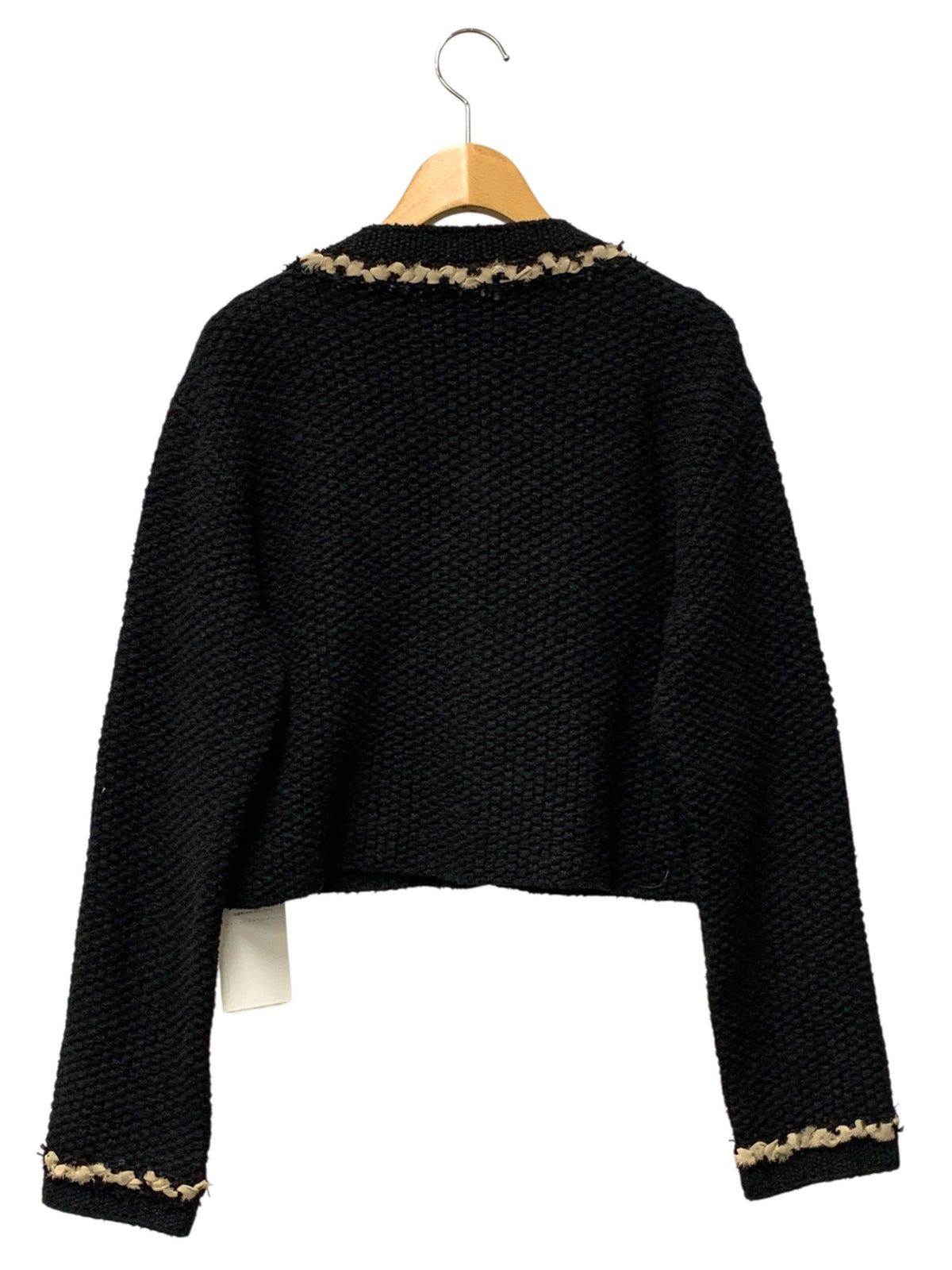 フォクシーブティック Knit Jacket Bonheur 44130 ノーカラージャケット 40 ブラック ITAWLKWM5380