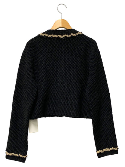 フォクシーブティック Knit Jacket Bonheur 44130 ノーカラージャケット 40 ブラック ITAWLKWM5380