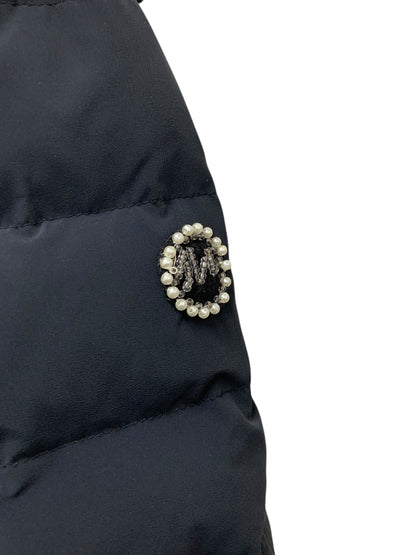 エムズグレイシー 729504 ダウンコート 42 ネイビー パールロゴ カメリアジップ IT82B2SUFTOC