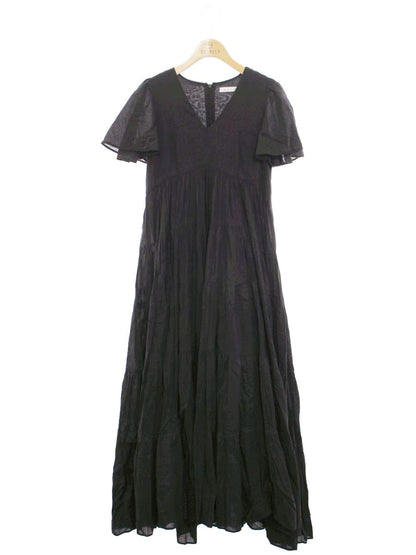 マリハ ワンピース 36 ブラック ノースリ フレア Vネック IT3Q8AQM18LI