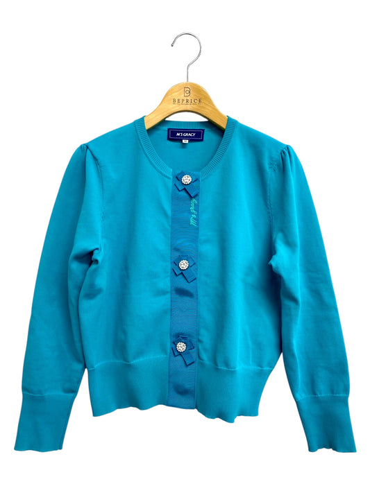 エムズグレイシー Turquoise Blue Cardigan 018110 カーディガン 40 グリーン パールボタン ITRU4NC81O2G