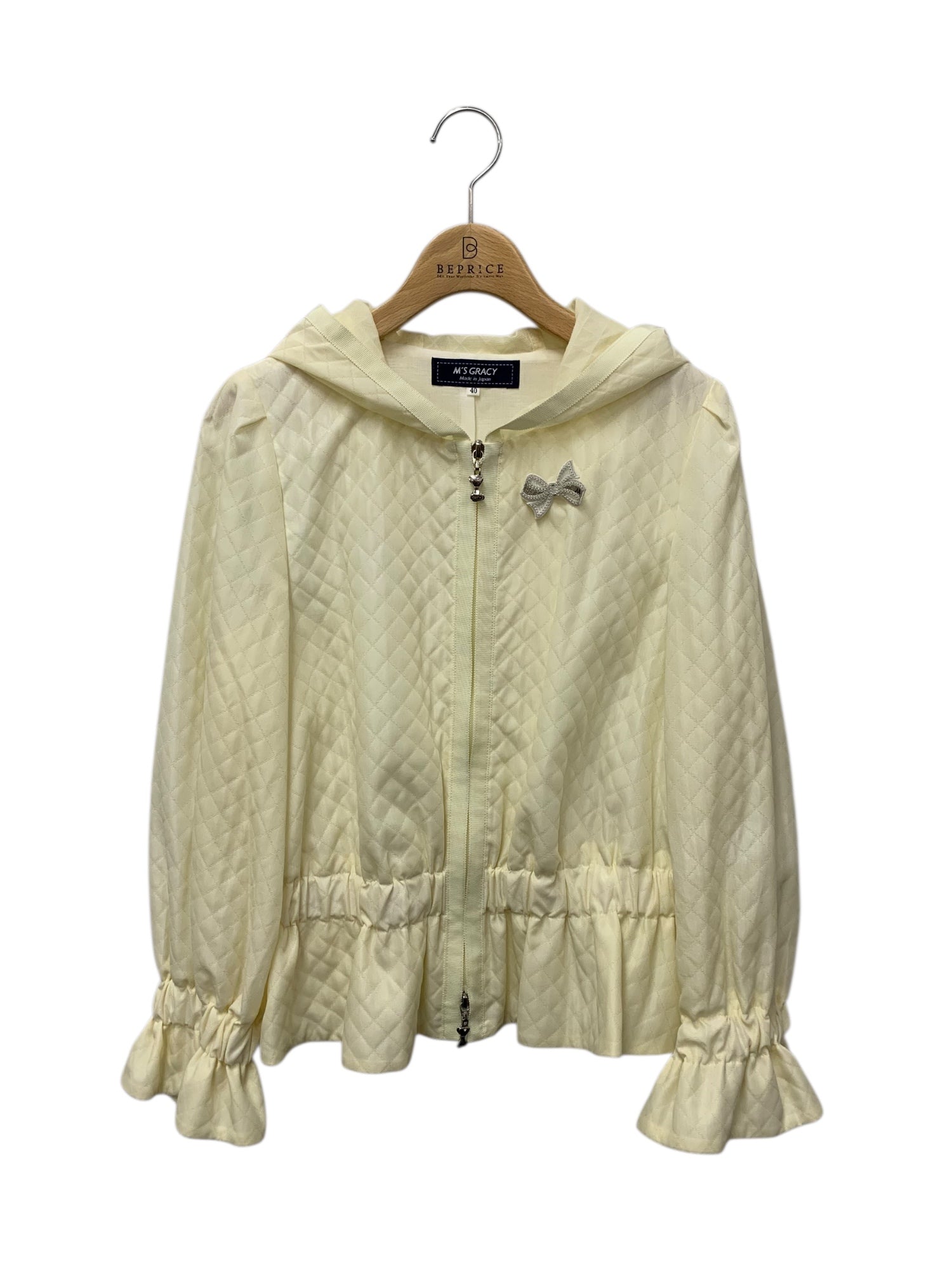 23SS✨新品未使用✨エムズグレイシー スカラップ刺繍入りフードジャケット 40 エムズグレイシー通販 | 中古ブランド品・古着洋服 | ビープライス