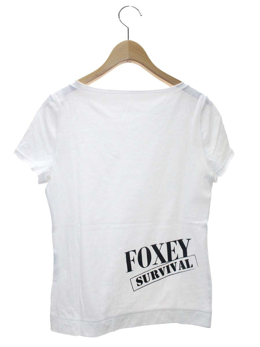 フォクシーニューヨーク 31016 Tシャツ カットソー - ブラック Tops ロゴプリント IT4NH70T4LZT