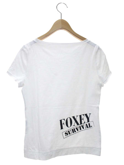 フォクシーニューヨーク 31016 Tシャツ カットソー - ブラック Tops ロゴプリント IT4NH70T4LZT