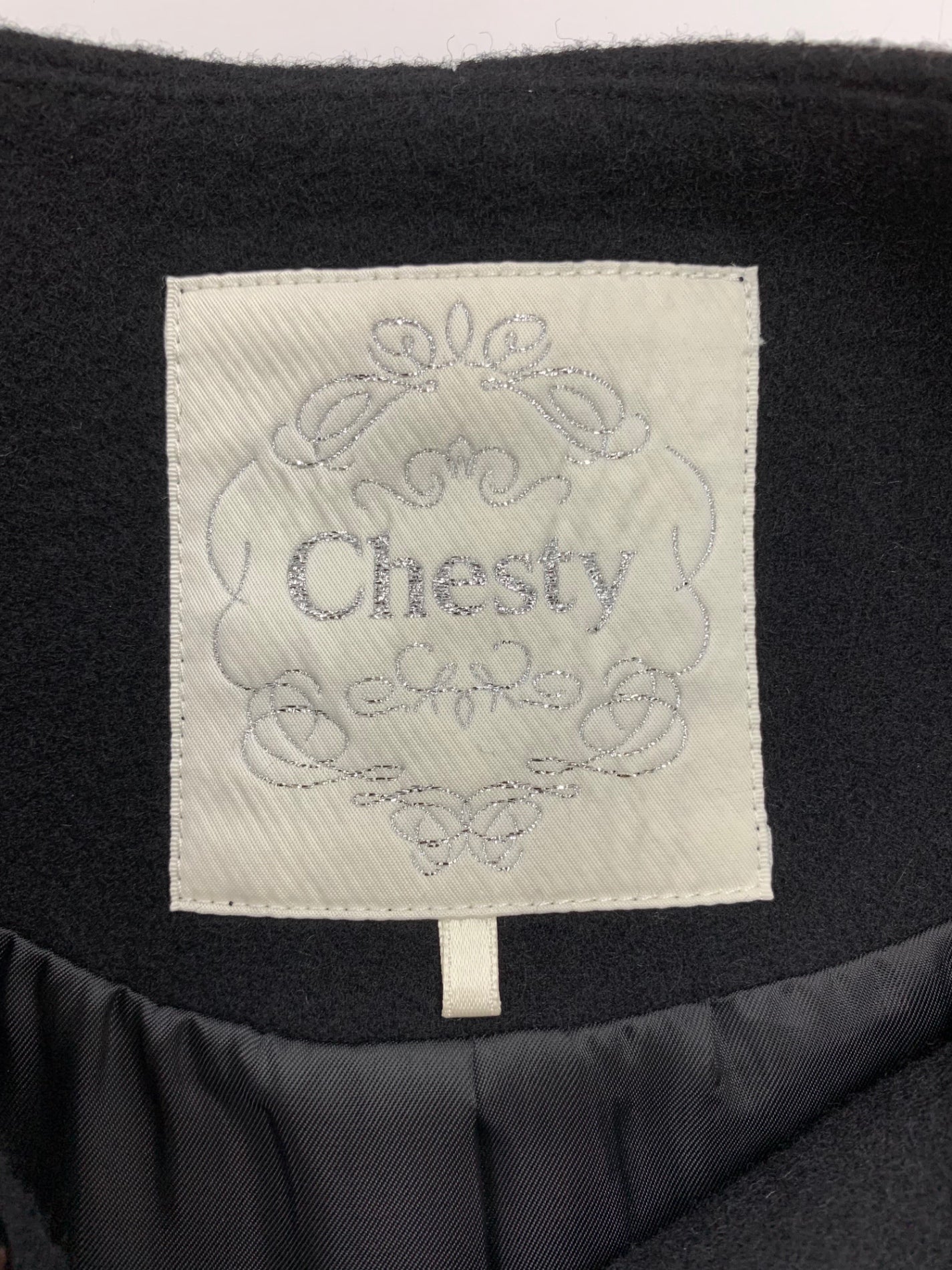 チェスティ 11W903 コート 1 ブラック ビジュー リボン IT2VA2HBO3DY