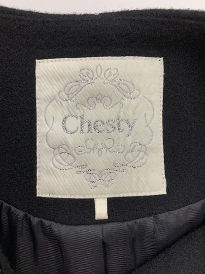 チェスティ 11W903 コート 1 ブラック ビジュー リボン IT2VA2HBO3DY