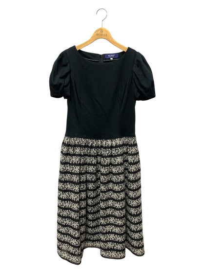 エムズグレイシー 311337 ワンピース 40 ブラック 異素材ミックス フラワー ITP1RVYR2AQC