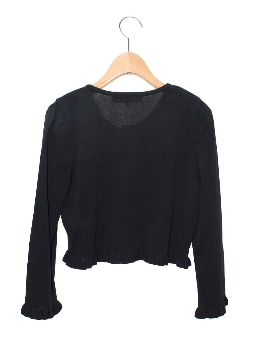 エムズグレイシー 528511 カーディガン 38 ブラック カメリアパールボタン IT8UFO0TOLQ0