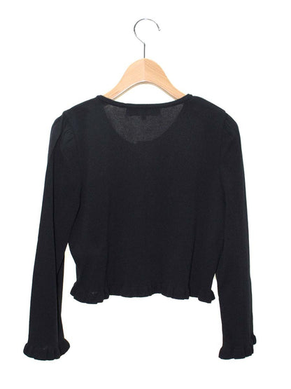 エムズグレイシー 528511 カーディガン 38 ブラック カメリアパールボタン IT8UFO0TOLQ0