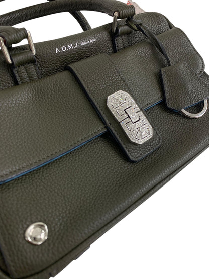 エーディーエムジェイ アールデコボストン ハンドバッグ カーキグリーン ショルダー 2way レザー モーツァルト スワロフスキー IT1VI8M7SM8G