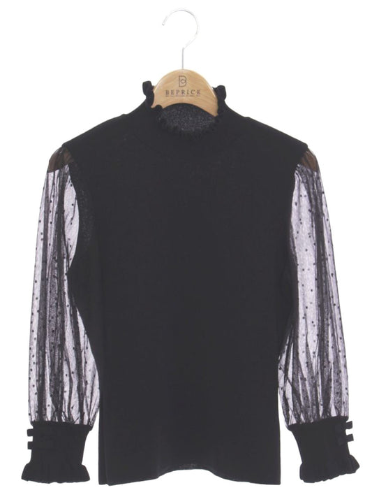 エムズグレイシー ロマンティックチュールニット 118502 ニット セーター 38 ブラック ITOFHNMSU71U