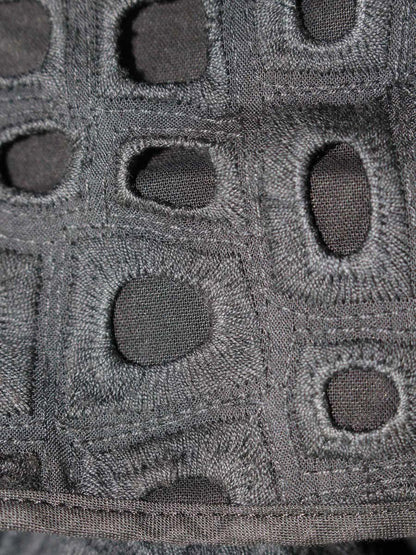 ドゥロワー 6599-299-2136 カットソー 38 ブラック カットワーク メッシュ IT00AUYB9QBO