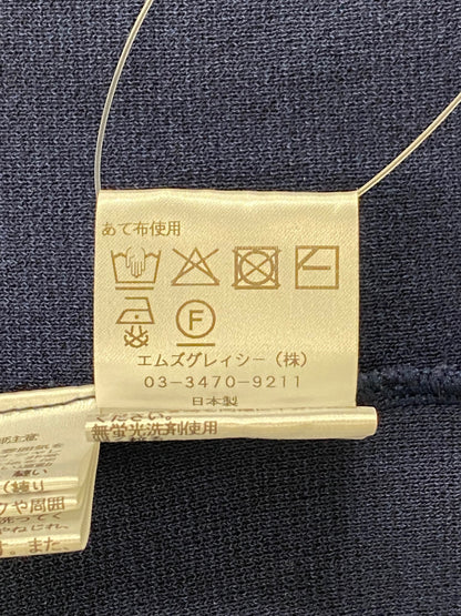 エムズグレイシー 518328 トップス 38 ネイビー チェック フリル ニット IT97IIO6RUPS