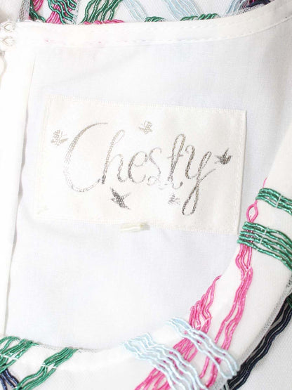 チェスティ 11S535 ワンピース 0 ホワイト バックジップ IT7CDC920QKQ