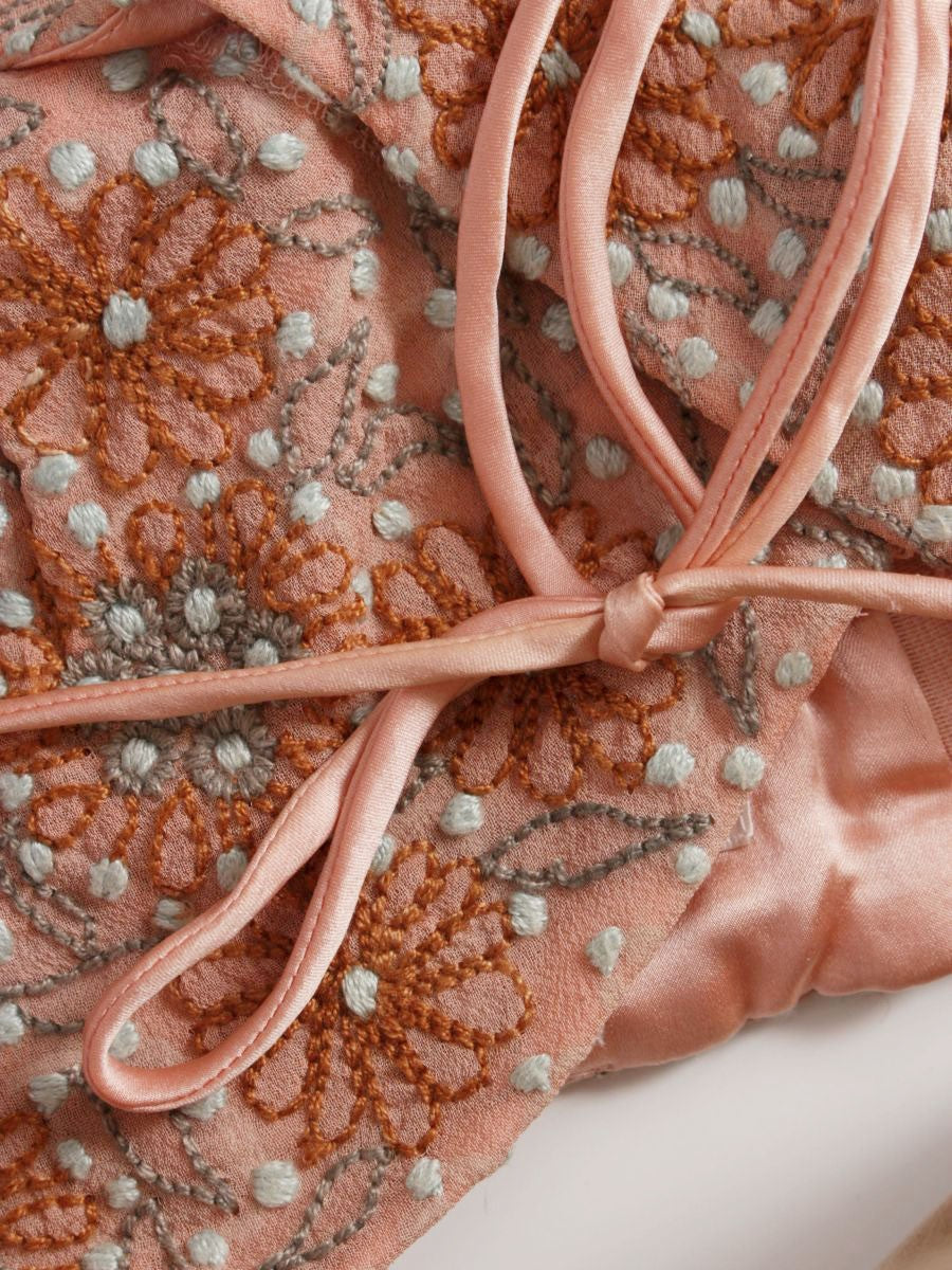 グレースクラス 06010831 キャミソールワンピース 36 ピンク 刺繍 シルク ITGV12DXQ93G 【SALE】