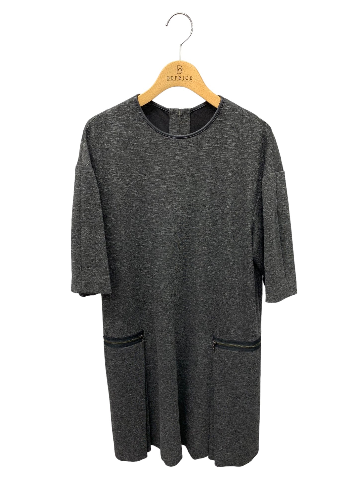 フォクシーニューヨーク collection Space-dye Jersey Dress 34641 40 チャコール ギャザー ITF5GPOHARZD