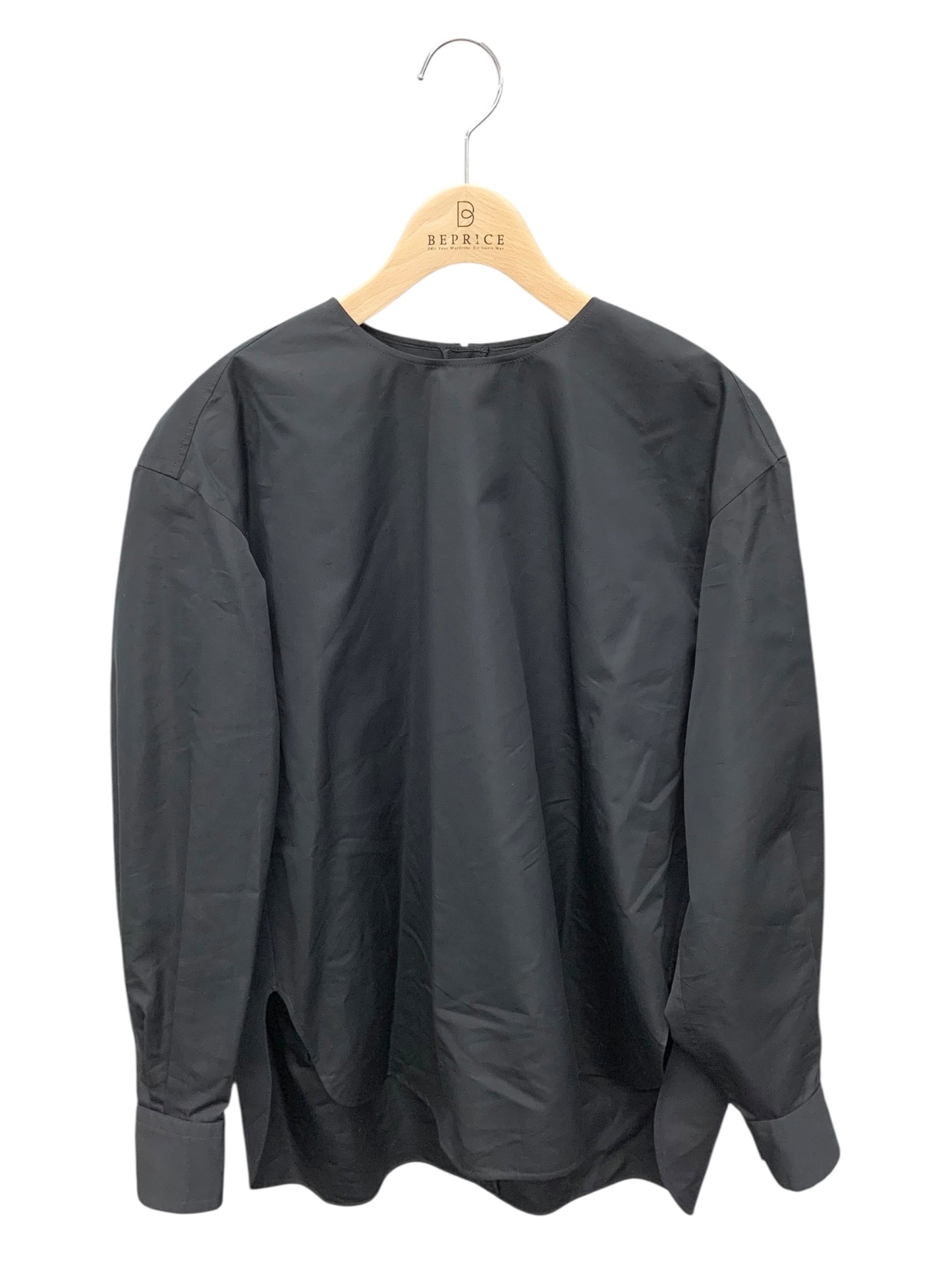 ブラミンク 7921-230-0084 シャツ 38 ブラック クルーネック バックジップ IT15FTUWZCAZ