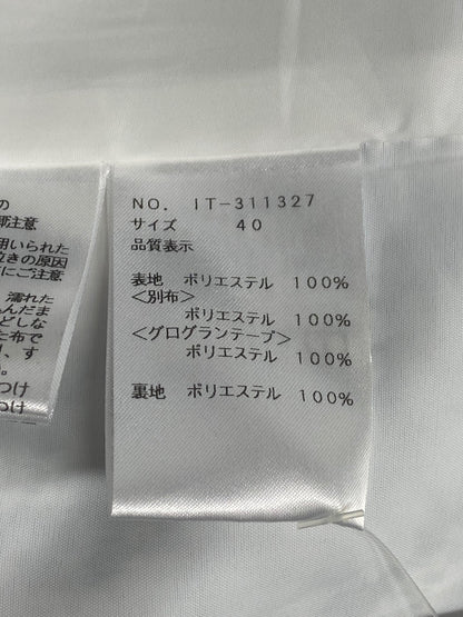 エムズグレイシー 311327 ワンピース 40 ホワイト フラワーモチーフ リボン ITGY42Q4L1PC