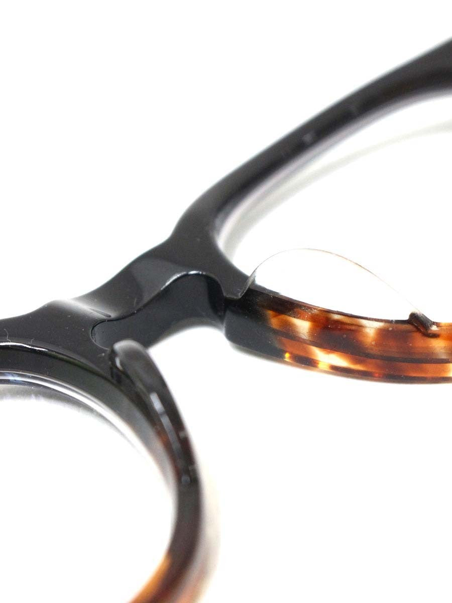 角矢甚治郎 其参拾五 10金飾り メガネ ブラック/クリアブラウン セルロイド ウェリントン ITY32UDM7TIW 【SALE】
