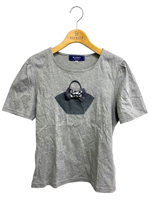 エムズグレイシー 415345 Tシャツ 40 グレー カゴバッグモチーフ IT8EFCSNYNRU