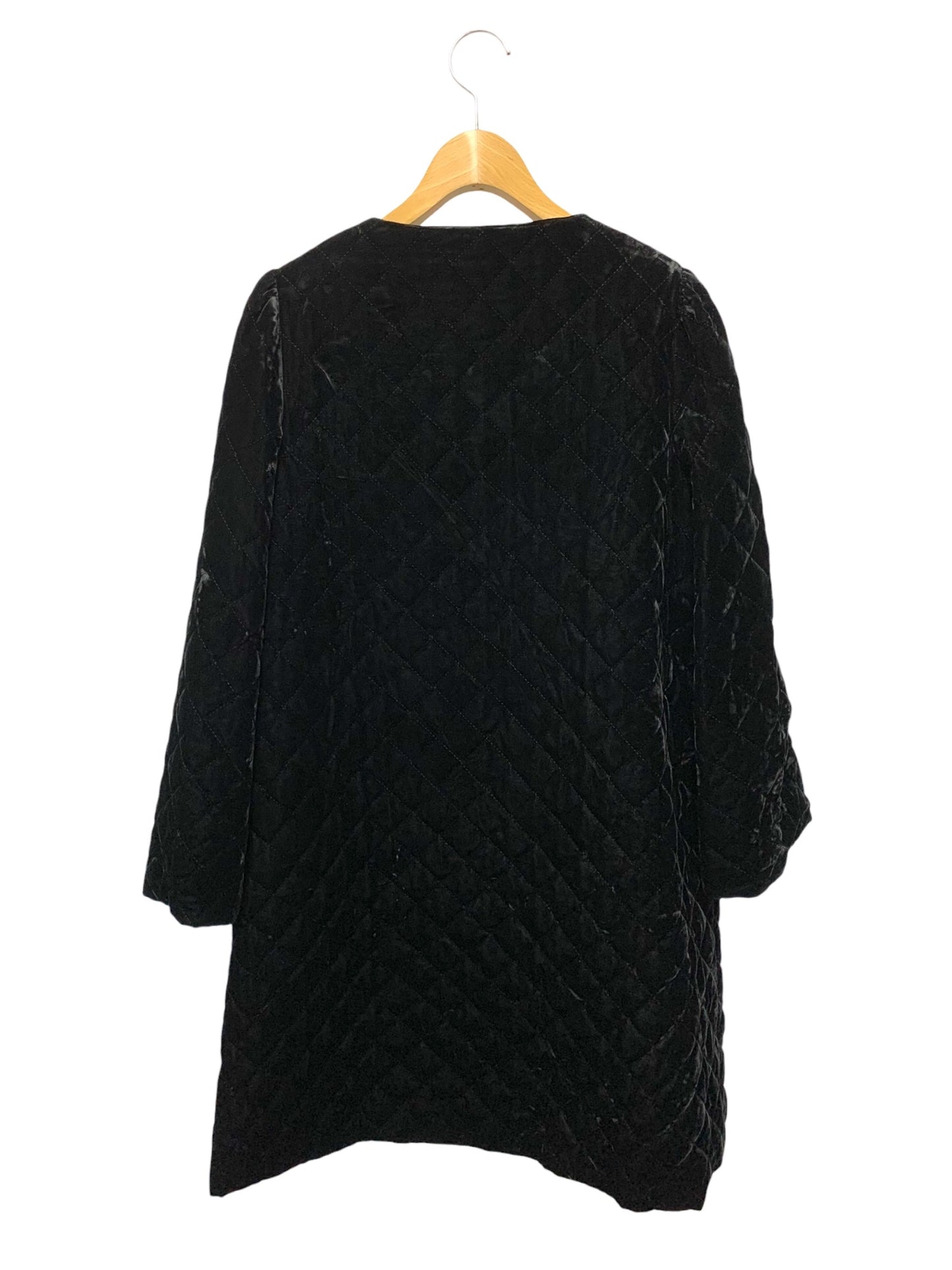 エムズグレイシー 229508 コート 38 ブラック キルティング ベロア リボン IT97GQFQQKSO 【SALE】