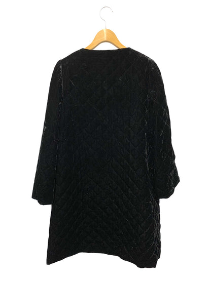 エムズグレイシー 229508 コート 38 ブラック キルティング ベロア リボン IT97GQFQQKSO 【SALE】