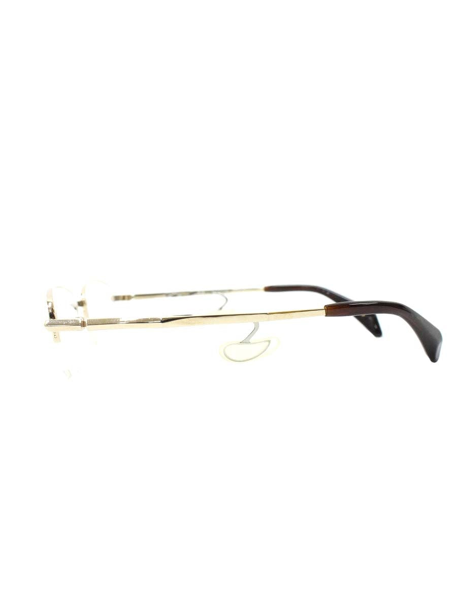 ネオジン NJ2314S メガネ ゴールド/ブラウン メタルフレーム ハーフリム スクエアシェイプ ノーズパッドレス ITSKW9QX72DW