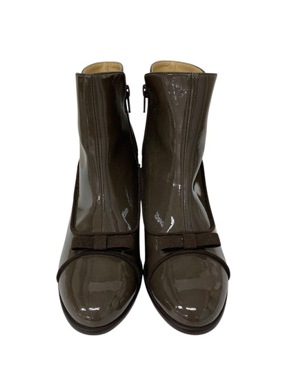 キタムラ YS0365 レインブーツ M ブラウン エナメル リボン IT7TS8BEHTWS