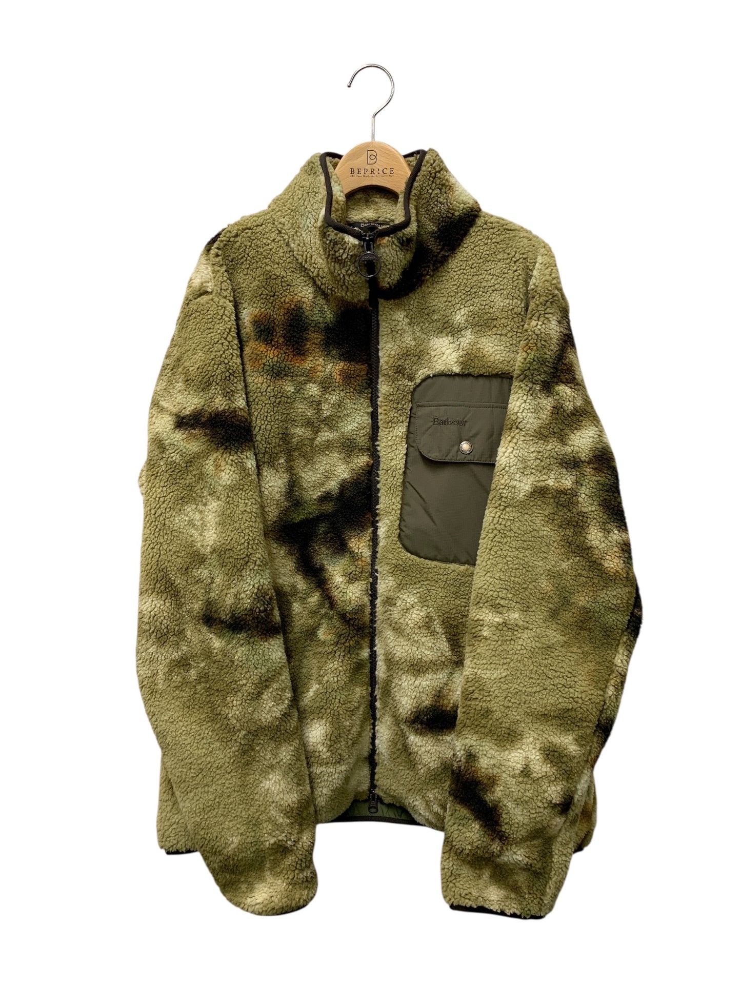 バブアー MOOR TIE DYE FLEECE JACKET 242MFL0191 L カーキグリーン スタンドカラー フリースジャケット ITMSCCFFBJ0O