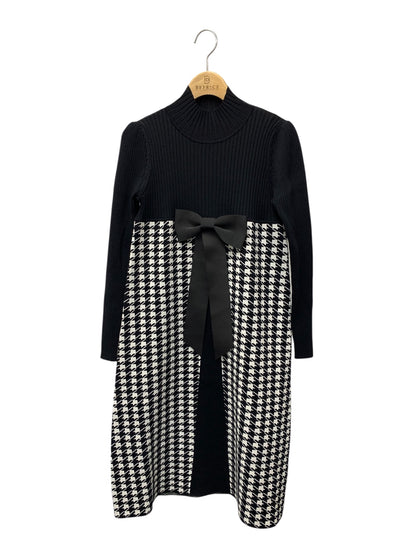 エムズグレイシー 千鳥柄ニットドレス 118606 ワンピース 38 ブラック ITIMWZKCZ69U